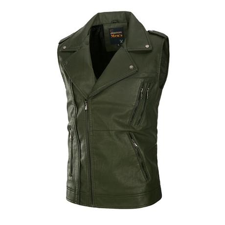 mens leather vest