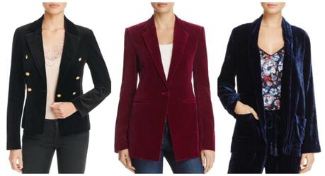 3 styles of velvet jackets. Details at une femme d'un certain age.