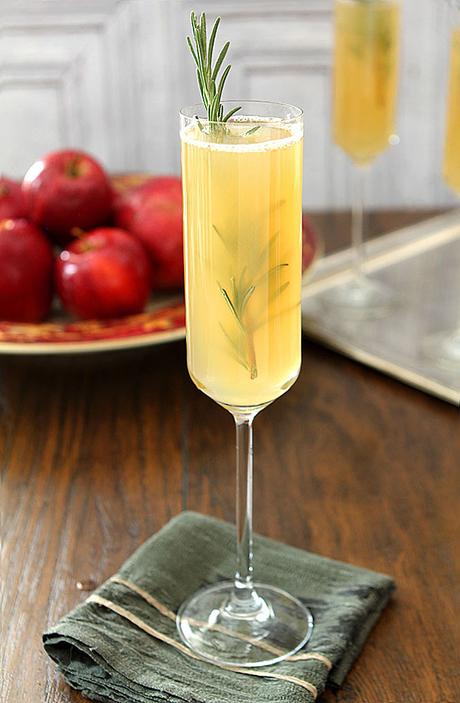 Apple Cider Bellini with Rosemary