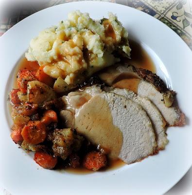 Roast Pork with Carrots, Turnips & Apples