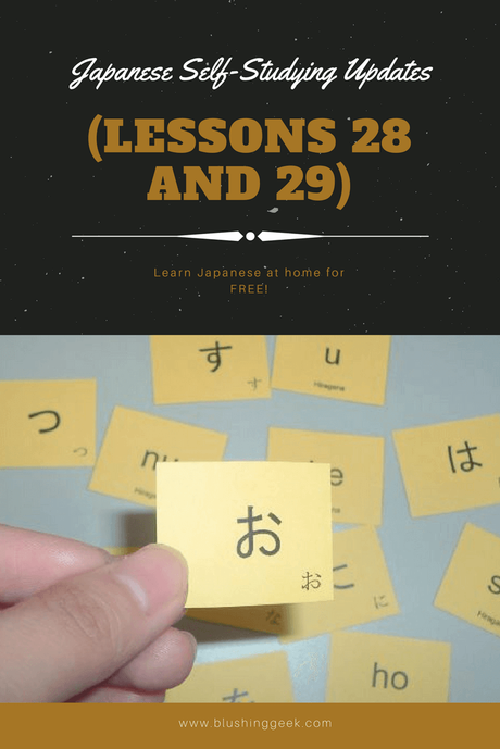 Japanese Self-Studying Updates (Lessons 28 and 29)