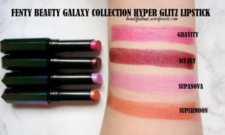 Review/Swatches: Fenty Beauty Galaxy Collection Starlit Hyper Glitz Lipsticks – all 4 shades