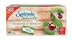 Image; SPLENDA Naturals Stevia Sweetener Packets | Each packet provides the same sweetness as two teaspoons of sugar | No calorie sweetener for beverage, cooking and baking | No bitter aftertaste, nothing artificial