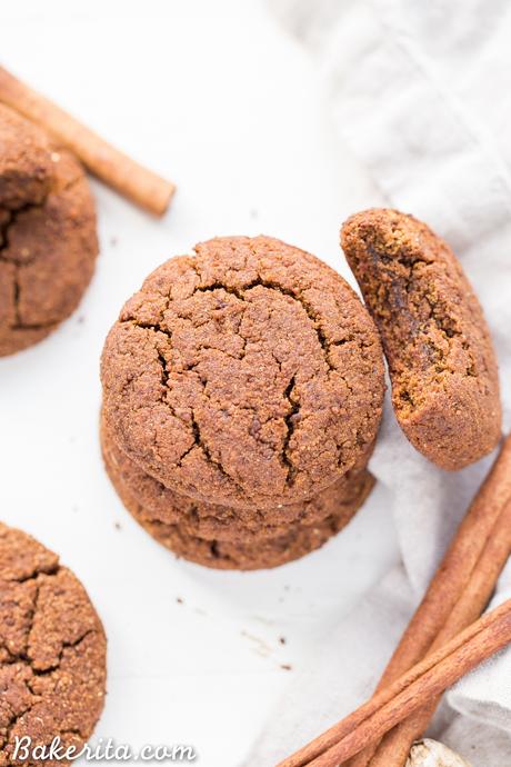 These Soft Gingerbread Cookies will be a holiday staple! They're incredibly chewy with tons of flavor from the molasses and warm spices. These gluten-free, paleo, and vegan cookies are sure to be a hit.