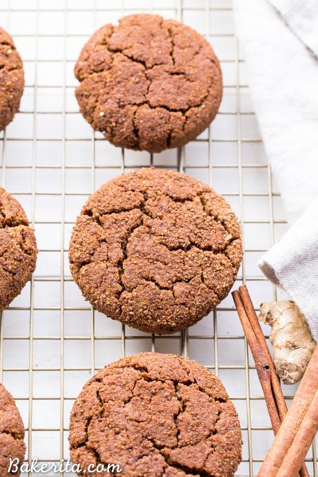 These Soft Gingerbread Cookies will be a holiday staple! They're incredibly chewy with tons of flavor from the molasses and warm spices. These gluten-free, paleo, and vegan cookies are sure to be a hit.