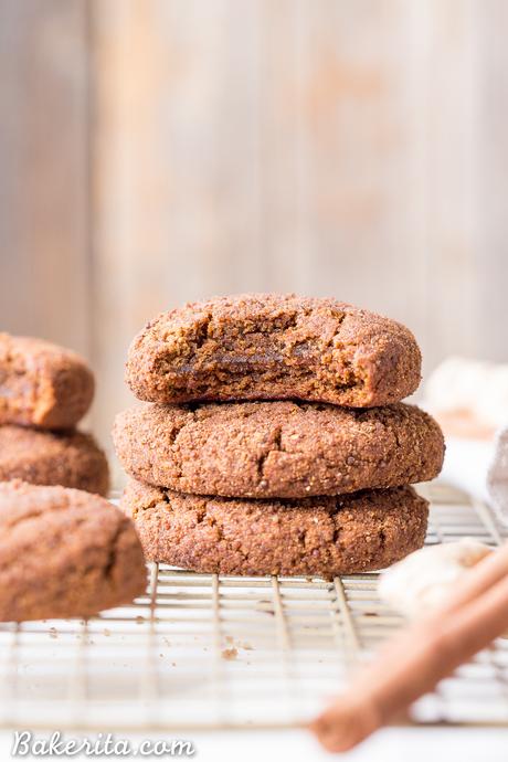 These Soft Gingerbread Cookies will be a holiday staple! They're incredibly chewy with tons of flavor from the molasses and warm spices. These gluten-free, paleo, and vegan cookies are sure to be a hit.