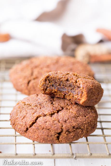 These Soft Gingerbread Cookies will be a holiday staple! They're incredibly chewy with tons of flavor from the molasses and warm spices. These gluten-free, paleo, and vegan cookies are sure to be a hit.