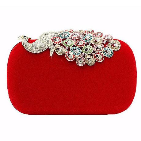 designer red clutch bag