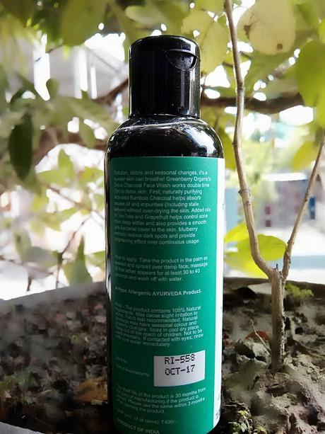 Greenberry Organics Detox Charcoal Facewash Review!!