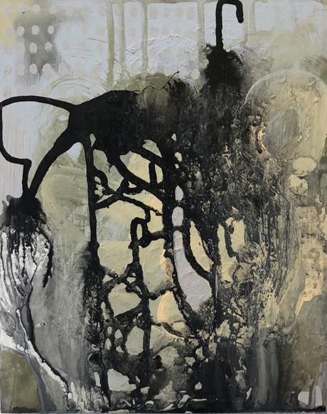 ARTmonday: Montserrat College of Art Small Works Sale Boston Artist Alexa Fleisher B&W Abstract Painting