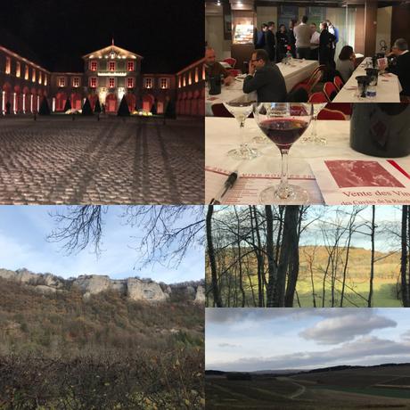 More scenes from Burgundy. Images top left clockwise, Beaune Hôtel de Ville, Hospices de Beaune auction wine tasting, scenes from Hautes-Côtes de Beaune Images: ©L.M. Archer