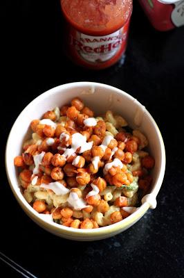 Macaroni and Cheeze with Buffalo Chickpeas