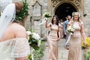 Villa farm wedding photography bridesmaid smiles documentary