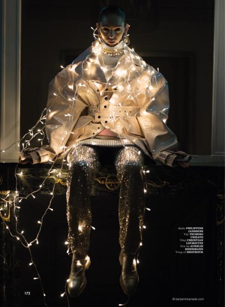 Light Me Up with Anisia Khurmatulina by Benjamin Kanarek for ELLE