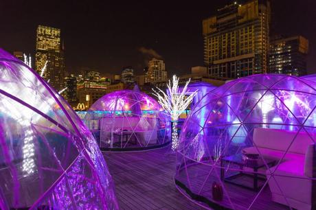 the godfrey rooftop igloo lounges