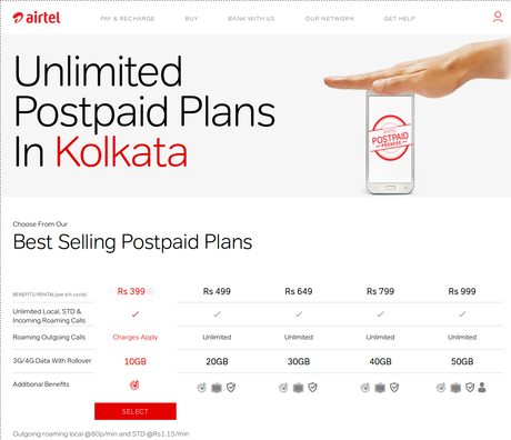 Airtel Unlimited Postpaid Calling Plans in Kolkata
