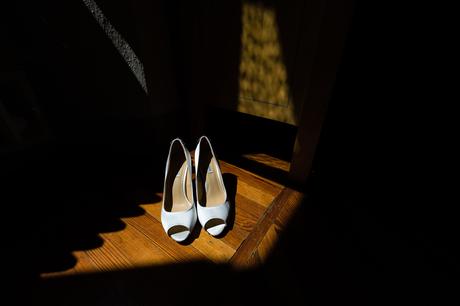 Villa Catignano Siena Wedding Photography wedding shoes in shadow