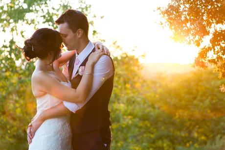 Villa Catignano Siena Wedding Photography bride and groom in sunset