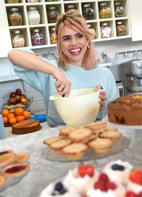 Billie Piper helps bake cakes at her local favorite shop, The Cake House in London