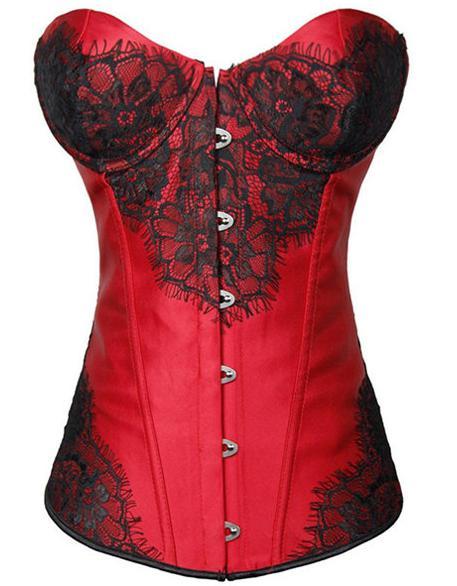 red floral corset tops