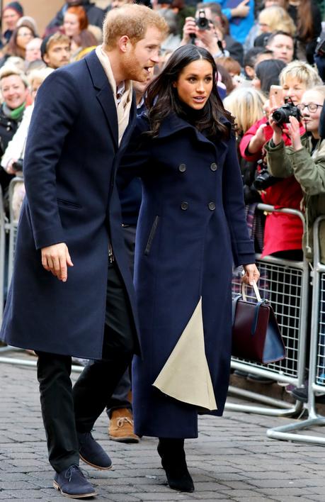 Meghan Markle wears a Mackage coat for her first royal event in Nottingham