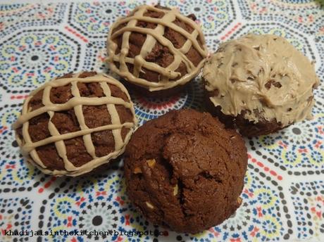 MUFFINS AU CHOCOLAT ET AU BEURRE D'ARACHIDE / CHOCOLATE PEANUT BUTTER MUFFINS /MUFFINS DE CHOCOLATE Y MANTEQUILLA DE MANÍ /مافن الشوكولاطة و زبدة الفول السوداني