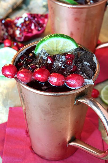 Cranberry Pomegranate Moscow Mule Cocktail