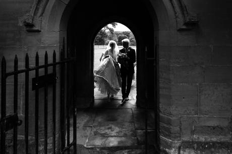 York Wedding Photographers bride walks into wedding venue