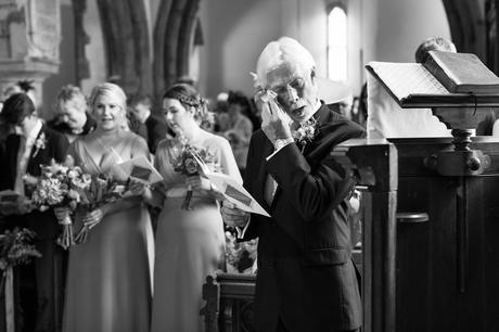 York Wedding Photographers father wipes away tears