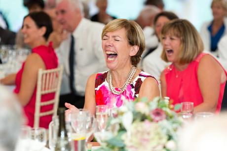 York Wedding photographers guest laughing during speeches