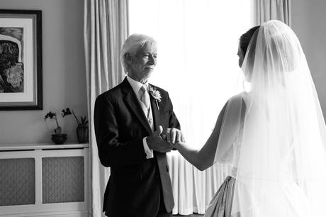 York Wedding Photographers dad holds brides hand