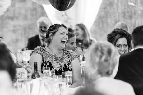 York Wedding photographers guest laughing