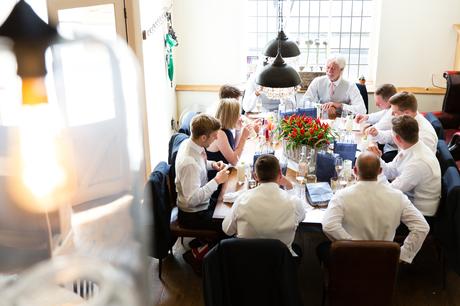 York Wedding Photographers Groom prep breakfast