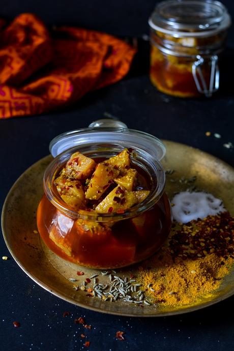 Kashmiri Monji Achar, Knol Khol Pickle, Ganth Gobhi Achar