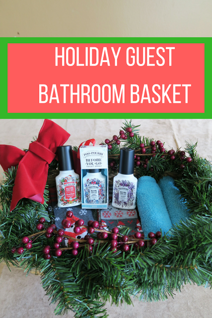 Holiday guest bathroom basket