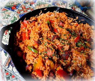 Spicy Sausage, Peppers & Rice