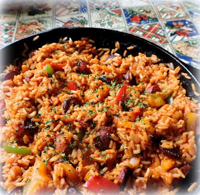 Spicy Sausage, Peppers & Rice