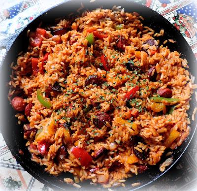 Spicy Sausage, Peppers & Rice