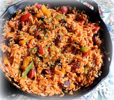 Spicy Sausage, Peppers & Rice