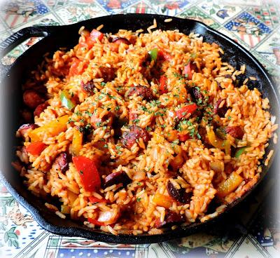 Spicy Sausage, Peppers & Rice