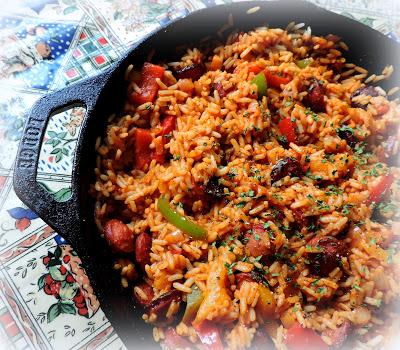 Spicy Sausage, Peppers & Rice