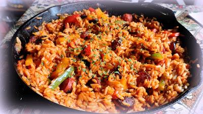 Spicy Sausage, Peppers & Rice