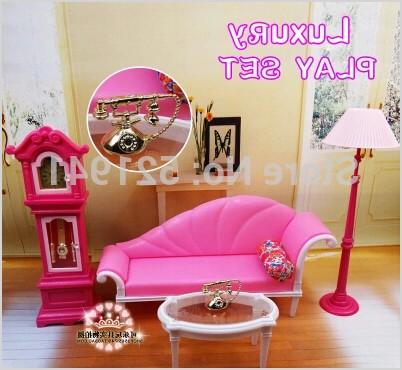 free shipping girl birthday gift plastic play set living room sofa furniture accessories for barbie doll girls diy toys