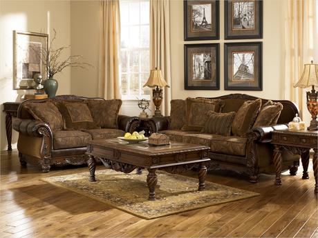 ashley furniture fresco 63100 durablend antique living room set