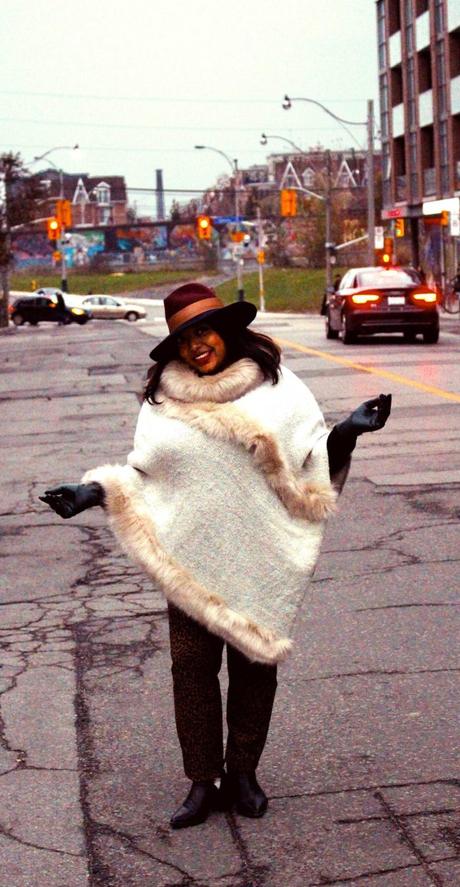 Winter Outerwear: Faux Fur Poncho