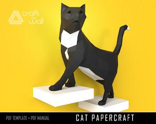 DIY CAT PAPERCRAFT PDF TEMPLATE