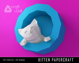 DIY Kitten Papercraft PDF Template