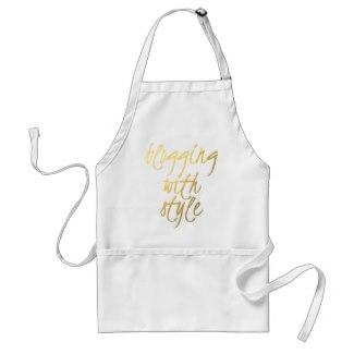 Blogging with Style - Gold Script Adult Apron