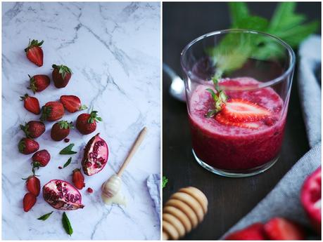 Pomegranate & Strawberry Honey Juice - A Cheerful Healthful Beverage for the Arriving Christmas Season