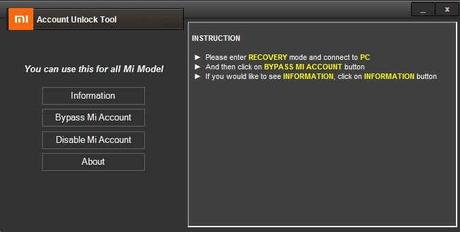 Download Mi Account Unlock Tool for Pc